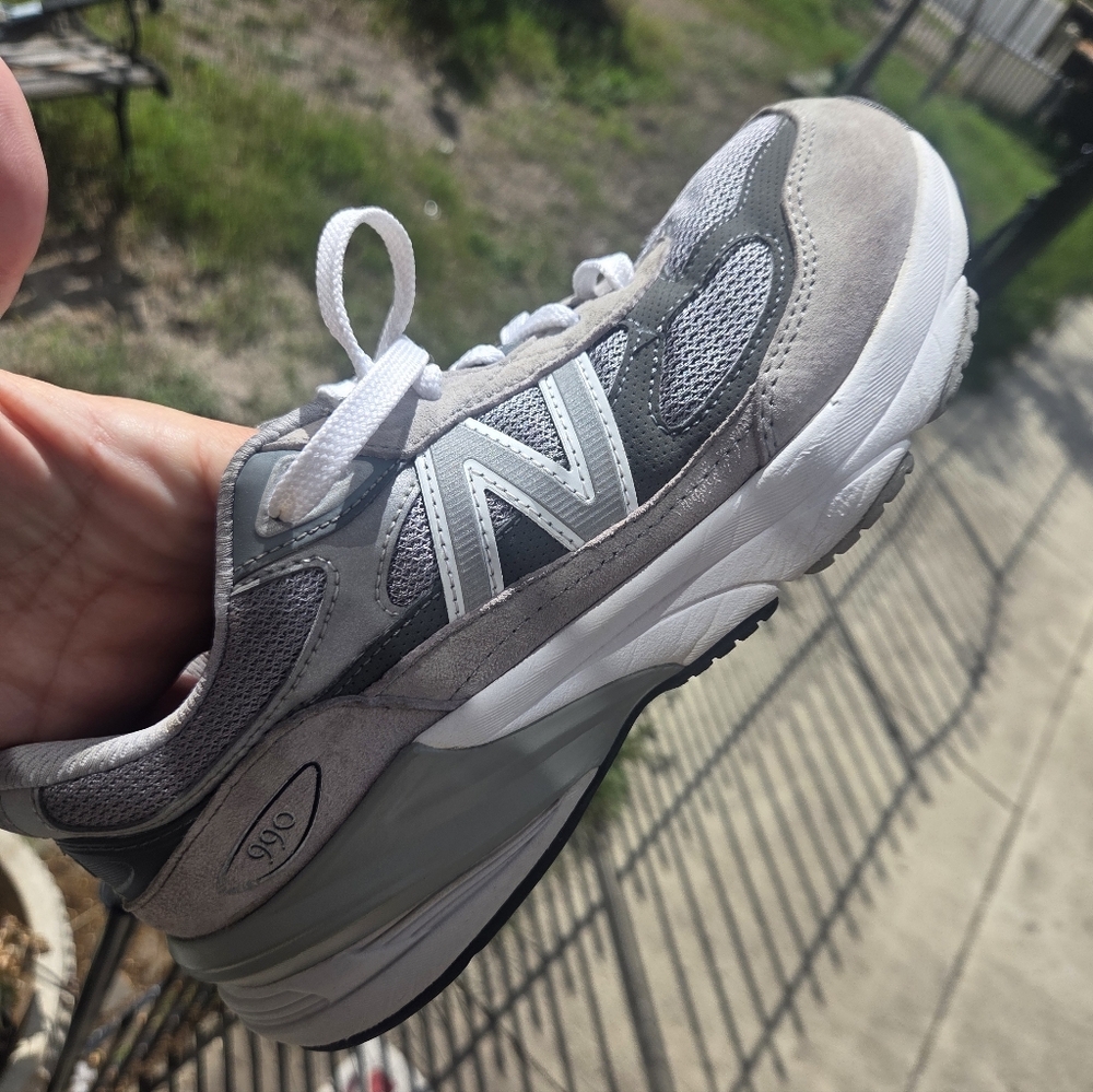 New Balance Gray and White Sneakers